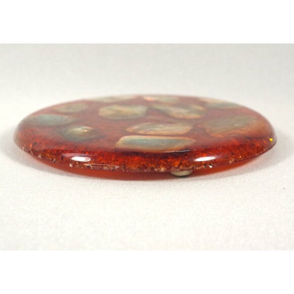 Vintage Abalone Shell Lucite Acrylic Trivet by Shellart Hot Plate Pad Souvenir - Picture 4 of 6